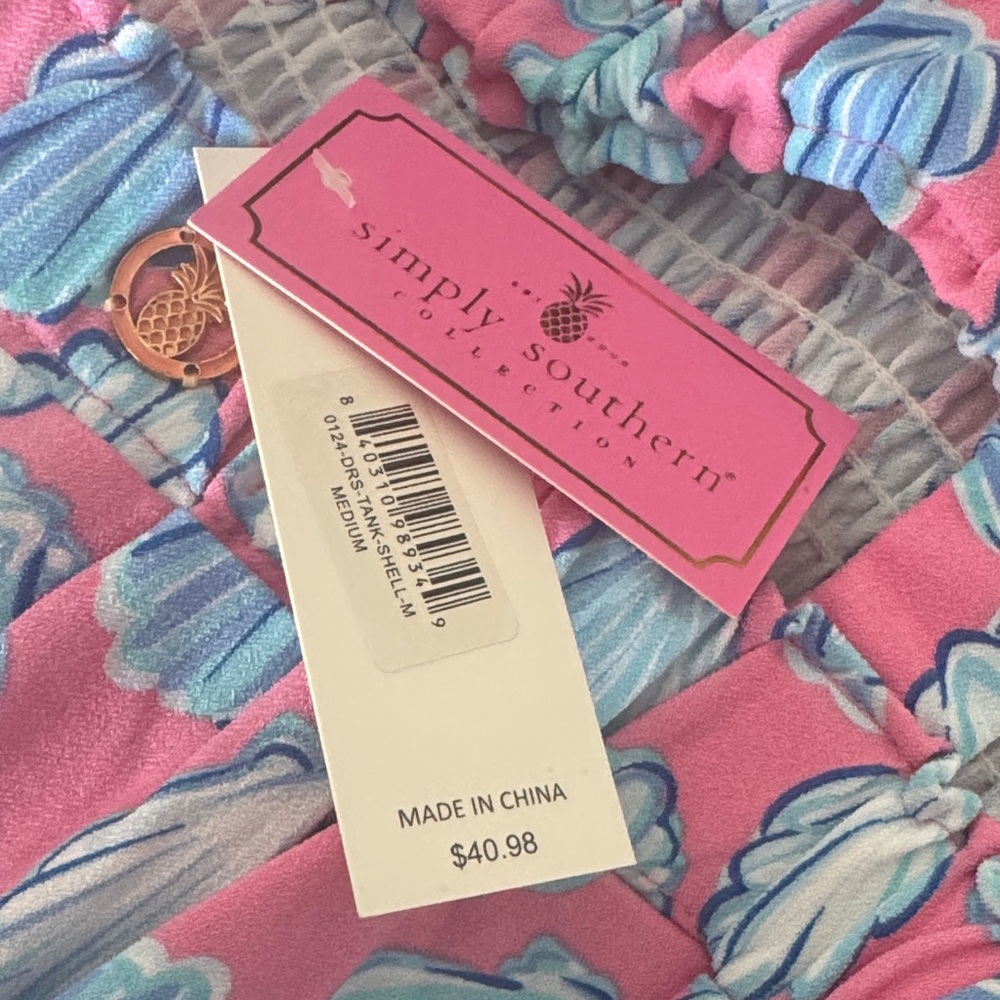 Simply Southern Blue and Pink Seashell Dress - Picture 4 of 4